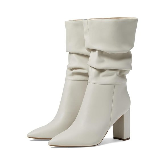 MARC FISHER Women’s Pointed Toe Dressy Mid-Calf Boots Ivory NWB - Picture 1 of 5